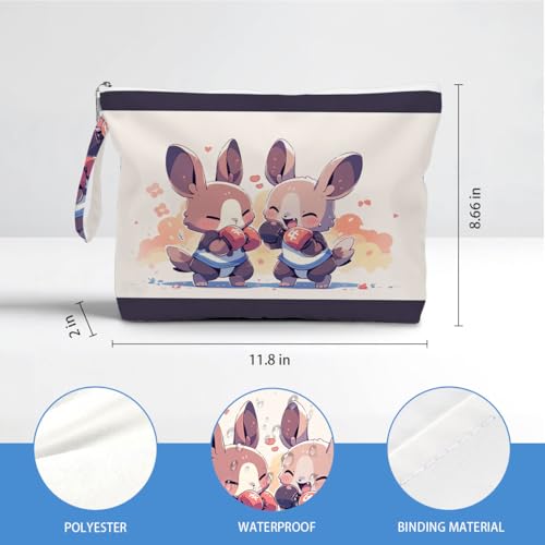 ENGVZ Wet Dry Bag, Waterproof Travel Pouch, Large Zipper Bag For Swimsuits, Diapers, Toiletries, Makeup, Women And Girls Cute Boxing Bunnies - color: Bunny