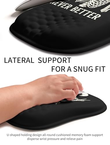 Hokafenle Ergonomic Wrist-Hugging Mouse Pad Wrist Support, U-Shaped Holding Wrist Rest Mousepad for Carpal Tunnel Pain Relief with Cushioned Memory Foam Slope Massage Bulge (10.2x8.3 in,Never Better) - color: Never Better
