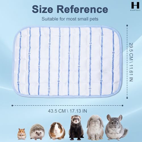 8 Pack Small Animal Cooling Mats, 17 x 11.6 Inch Washable Rabbit & Guinea Pig Cage Pads, Soft Pet Mats for Carrier, Crate and Travel