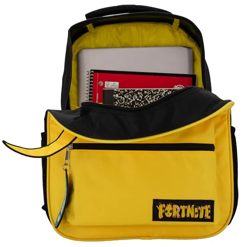 AI ACCESSORY INNOVATIONS Fortnite Peely Backpack for Boys & Girls, 16 Inch Nylon Twill Big Face Schoolbag W/Nana Zipper Pull, Yellow - style: Fortnite Peely