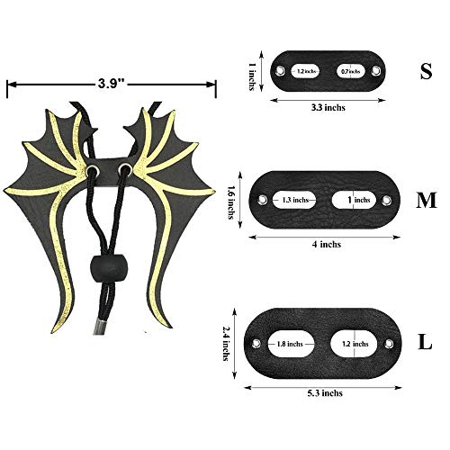 Bearded Dragon Leash Harness Set, 3 Size Harness, Dinosaur Wing | Soft Leather Bearded Dragon Harness, Durable Lizard Leash, Cool Wing, Fit Small Reptile, Great for Outdoor Walking