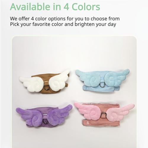 Ferret Harness and Leash with Adjustable Buckle for Small Pets, Soft Breathable Walking Vest with Angel Wings for Guinea Pig, Bunny, Rabbit, Kitten, Chinchilla (Blue) - color: Blue