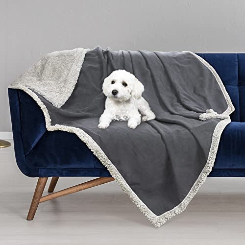 Kritter Planet Waterproof Reversible Pet Blanket for Small Dogs | 30 x 50 Inch, Washable Pet Protector for Sofa, Couch, Crates and Car Seats, Guards Against Fur, Dirt and Everyday Spills - color: Gray/Taupe, size: 50"x30"