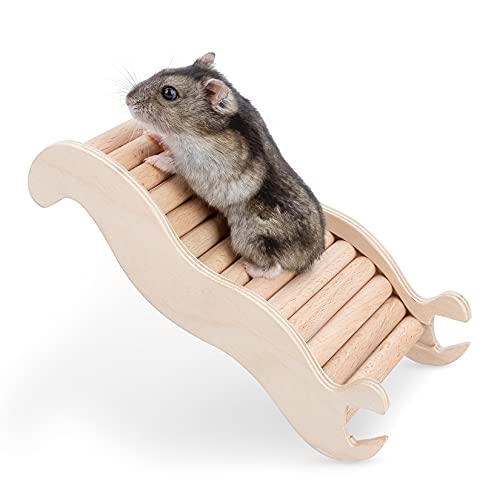Niteangel Hamster Climbing Ladder Bridge: 6.3 x 3.7 x 1.1 inch | Can Expand Habitat Span & Explore Unlimited New Fun - Multi Use Habitat Decor Toys for Hamster Gerbils Mice and Small Animals - size: Small - 6.3'' L