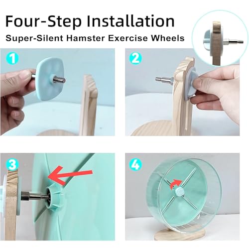 Silent Hamster Exercise Wheel,10.2 Inch Quiet Spinner Syrian Hamster Running Wheel,Anti-Skid & Adjustable Stand for Gerbils, Rats, or Other Small Pets,Green - color: Green