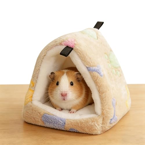 Bird Hammock, Flannel Bird Bed for Cage, Warm Hamster Hammock Tent for Parrots, Small Animals, Sugar Gliders, Fancy Rats, Guinea Pigs (Geometric), 6.69" x 5.91"