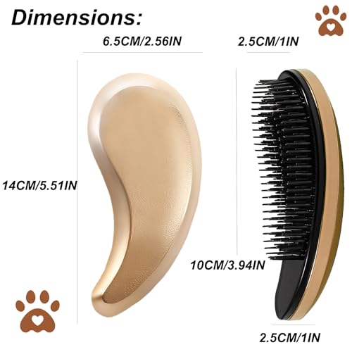 Puppy Brush, Soft Dog Brush for Grooming, Puppy Hair Remover Brush Comb, Grooming Tool for Poodles,Teddy, Yorkies, Maltese, Shih Tzu, Chihuahua, Gold - color: Gold