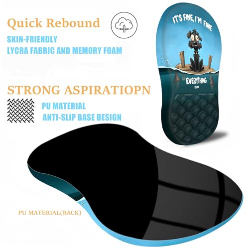 Ergonomic Mouse Pad Wrist Support with Massage Design,Funny Dog Wrist Rest Pain Relief Mousepad with Memory Foam,Mousepad for Wireless Mouse - color: D-01