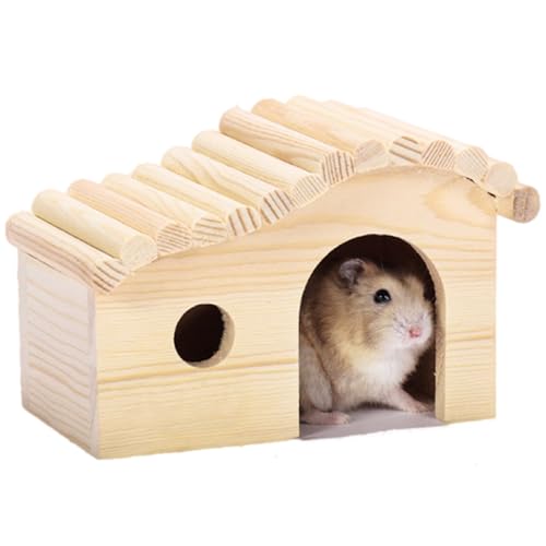 Hamster Hideout House, Forest Wooden Gerbil Hides for Dwarf Syrian | Hamster House Gerbil House Hamster Hides for Small Dwarf Hamster Gerbil Mouse Small Animals