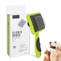 Green Self Cleaning Slicker Brush for Dogs&Cats for Shedding | Skin-Friendly,Bead-Tipped Metal Comb Teeth,TPR Overmolded Handle,Dog Brush for Shedding,Gentle Remove Loose Hair Tangles