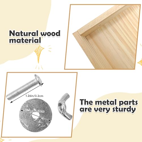 BNOSDM Wooden Bird Feeder for Cage Natural Wood Bird Foraging Box Food Dish for Small to Medium Birds Parrot Feeding Cups for Cockatiel, Lovebird, Parakeet, Budgies (Large) - size: M:11.8 x 5.9 x 1.6in