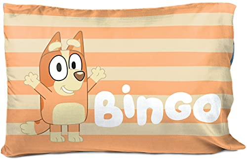 Bluey and Bingo Cartoon Kids Pillowcase Reversible for Kids, Blue | 20 x 30 Inches, Official Product, Soft Microfiber, Double-Sided, Standard Size, Machine Washable, Kids Gift - color: Blue - Bluey