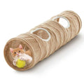 Cat Tunnel for Indoor Cats,Cats Toys Collapsible Tunnel Straight Tube with a Fun Ball and 2 Holes,Cat Play Tunnels,for Rabbits, Ferrets, Puppies & Large Pets,Diameter 11.8 Inch - size: 45.3"L x 11.8"W x 11.8"H