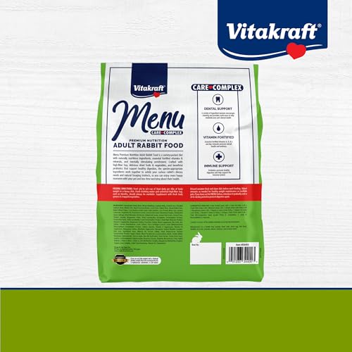 Vitakraft Menu Premium Rabbit Food - Alfalfa Pellets Blend - Vitamin and Mineral Fortified, Carrots, Greens, Grains, Fruits, 5 Lb. - size: 5 Pound (Pack of 1)