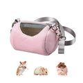 Dwarf Hamster Carrier Bag Portable Cylinder Warm Outdoor Bag with Adjustable Single Shoulder Strap (Pink) - color: Pink