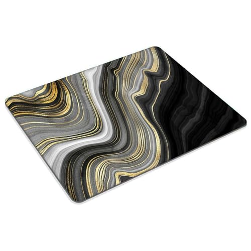 Black and White Flowing Gold line Marble Mouse pad Customized Mousepad Non-Slip Rubber Base Mouse Pads for Computers Laptop Office Desk Accessories Mouse pad - color: Black and White Flowing Gold line Marble