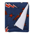 Marvel Spiderman Blue, Red and White Super Soft Sherpa Baby Blanket - color: Spiderman - Blue and Red