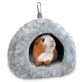 PINVNBY Guinea Pig Hideout House Ferret Bed Chinchilla House Cave Bunnies Hides Winter Nest Hamster Cage Accessories Rat Bedding for Small Animals Dwarf Hedgehogs Rabbit（Grey） - color: Grey
