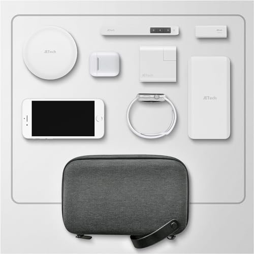 JETech Travel Accessories Organizer Case, Portable Electronic Pouch Gadget Bag for MacBook Power Adapter Chargers, Cables, Power Bank, Mouse, Stylus Pen, Earphone, SD Card, USB Flash Drive
