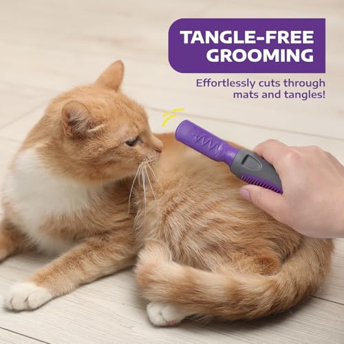 Hertzko Cat and Dog Dematting Tools Single Sided Dog and Cat Dematting Comb - for All Pets - Effortlessly Removes Tangles, Mats, and Loose Fur - Safe, Easy Grooming for Cats and Dog - Large - size: 10 Teeth
