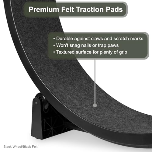 One Fast Cat - Cat Exercise Wheel - Made in the USA - 48" Diameter - Gen. 7 - color: Black Wheel / Black Felt / Black Inline