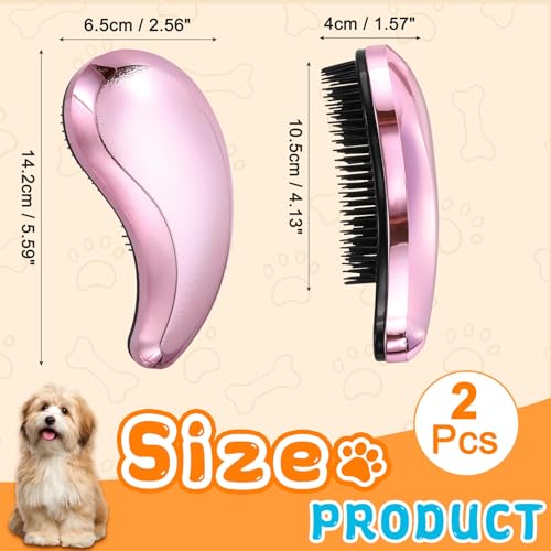 Small Dog Brushes, Grooming Brushes Puppies Hair Remover (Rose Purple, 2 Pcs) - color: Rose Purple