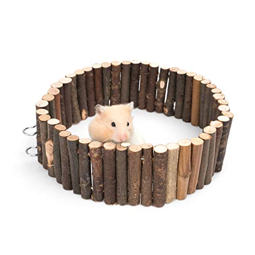 Niteangel Hamster Suspension Bridge Toy: 25.6" x 2.8" Flexible & Bendable | Enhances Coordination & Balance Long Climbing Wooden Ladder for Hamsters Mice Gerbils Sugar Glider Rat and Other Small Animal - size: 25.6L x 2.8W