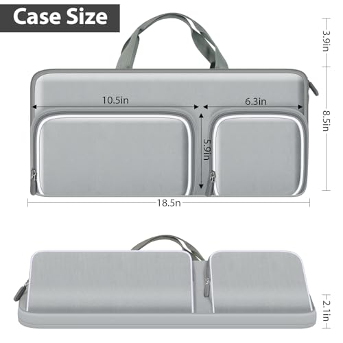 Keyboard Carrying Case for Logitech MK270 MK345 MK335 MK955 | For Office Users, Commuters, and Travelers; Organizer with Mouse and USB Receiver Pocket, Case Only - Gray - color: Grey