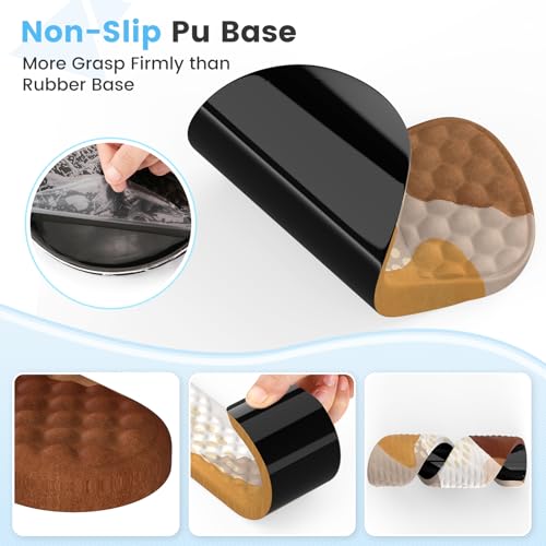 HAOCOO 3-Pcs Ergonomic Desk Pad Set with Wrist Support, Coffee Boho | Memory Foam Keyboard Pad, Smooth Computer Pad Surface, Textured Wrist Cushion, PU Anti-Slip Base, Matching Coaster Included - color: Boho Brown Coffee Tan