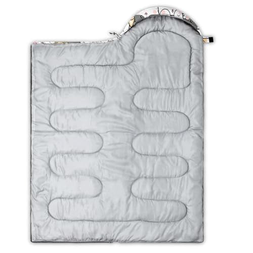 QOOMO Camping Sleeping Bags,3 Season Warm & Cool Weather,Lightweight,Waterproof Sleeping Bags for Adults & Kids,Traveling,and Outdoors,Camping Gear Equipment - color: Kawaii Cat 2