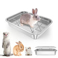 Stainless Steel Exotic Pets Potty Mesh With Tray Type Excrement Collector Metal Mesh Tray Type Small Animal Toilet Trainer Suitable for Rabbits Guinea Pigs Squirrels Ferrets Hedgehogs Hamsters
