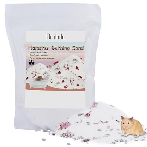 DR.DUDU Hamster Bath Sand, 6.6lb Dust Free Desert Sand or Potty Litter Sand for Hamster Chinchillas Gerbil Syrian Mice Small Animals (White, Flower Smell) - color: White-Flower, size: 6.6lb
