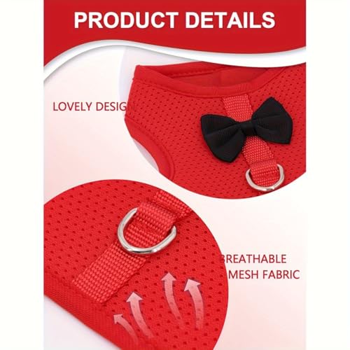 One Set of Solid Color Fashion Rabbit Harness for Outing and Rabbit Leash to Prevent Loss-M
