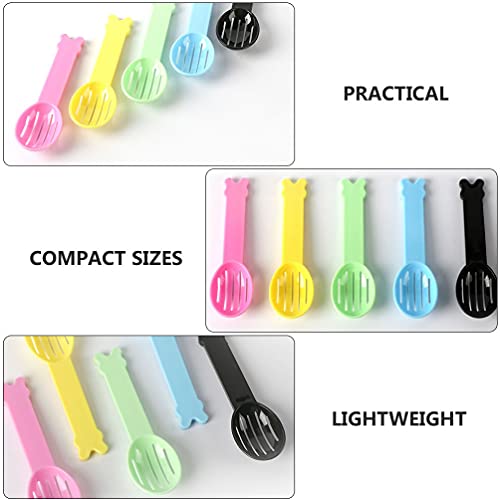 Hemobllo 5 Pcs Hamster Bath Spoons Small Pet Bath Colander Spoons for Hamster Sand Feeding and Cleaning Lightweight Tool 4.52 X 1.37 X 0.59 in