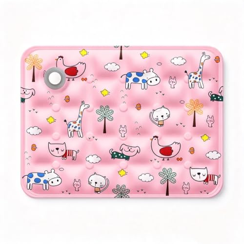 Water-Fillable Pet Cooling Mat, Pressure Activated Gel Cooling Pad for Dogs & Cats, Durable & Scratch Resistant, Perfect for Hot Weather to Prevent Overheating (88, Pink Zoo, 11.8 * 15.7) - color: pink zoo, size: 11.8*15.7