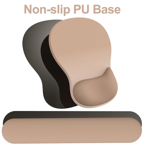 Ergonomic Mouse Pad with Wrist Rest and Keyboard Wrist Rest, Gel Mousepad | Wrist Rest for Computer Keyboard, Pain Relief, Non-Slip PU Base, Mouse Pad with Wrist Support for Gaming, Office, Brown - color: Mocha Sand