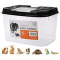 M-PETS Habitat Small Animal Carrier – Portable Travel Cage for Hamsters, Mice & Small Pets, Ventilated Lid, Lightweight Small Animal Transport Box (XL) - size: XL