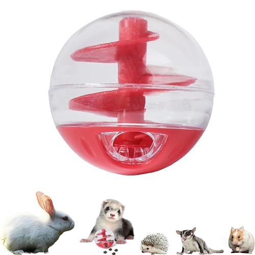Ferret Treat Ball Interactive Toy Balls for Small Animal, Enrichment Toys Ferrets Dry Food Ball for Ferrets Guinea Pig Rat Chinchilla Hedgehog Bunny, Pet Ferret Accessories (S, Spiral) - size: S