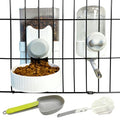 Rabbit Gravity Feeder Waterer Set Automatic Guinea Pig Food Water Dispenser Food Water Bowl Feeding Station for Puppy Kitten Guinea Pigs Chinchilla Hedgehog Small Animals (Grey) - color: Grey