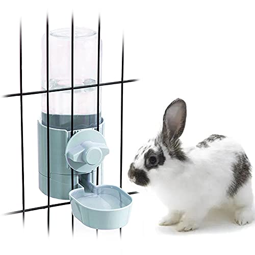 17oz No Leak Rabbit Waterer Feeder, No Drip Water Feeder Water Bowl for Guinea Pig Hamster Chinchilla Ferret Small Animal - color: Blue