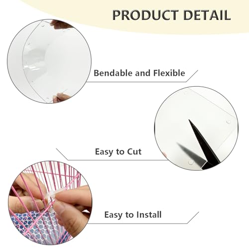 18PCS Pet Cage Guard, Rabbit Urine Guard, 13.8" x 4.7" Pet Cage Edge Liner with 180PCS Ties for Rabbit, Guinea Pig, Hamster, Chinchilla, Hedgehog, Ferret, Bunny - size: 13.8" x 4.7" - 18PCS