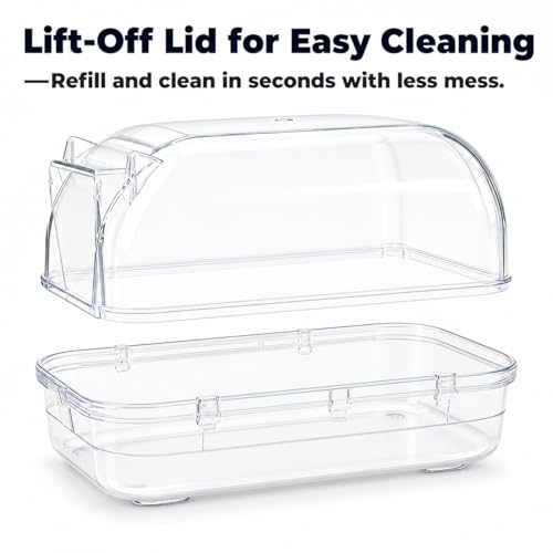 Large Chinchilla Dust Bath House, 11 in Clear Enclosed Hideout | Lift-Off Lid, Raised Rim And Wide Base, For Adult Chinchillas, Dust Baths And Enclosed Hideout Use