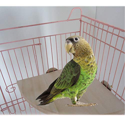 Parrot Cage Perch,Wooden Platform Stand,Cage Perches,Tree Springboard,Corner Shelf Laddered,Hanging Swing,Natural Wood Branches for Parakeets Bird Chinchilla Hamster Guinea Squirrel Hedgehog
