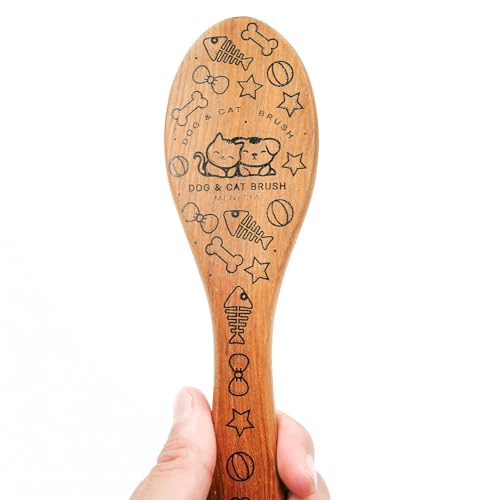 Soft Cat and Dog Grooming Brush for Small & Large Pets | Soft Boar Bristles, Wood Handle, Small Size, Gentle Grooming for Long & Short Hair