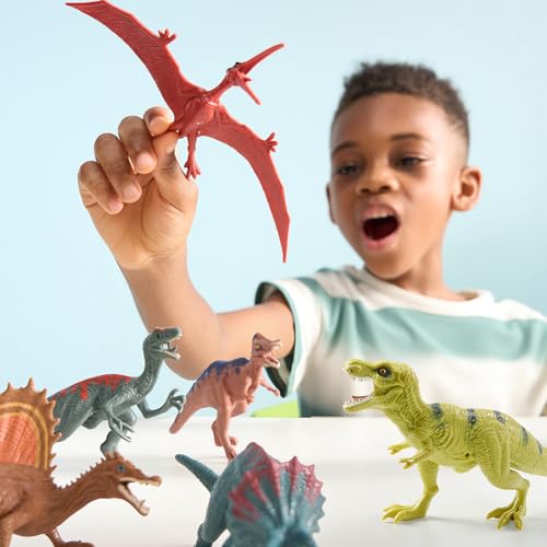 JOYIN Dinosaur Toys for Kids 3-5, 17 PCS Realistic Dinosaur Figures with Activity Play Mat & Storage Cage, Ideal Kids Toys for 3 Year Old Boys, Animals Toy for Boys Birthday Gifts