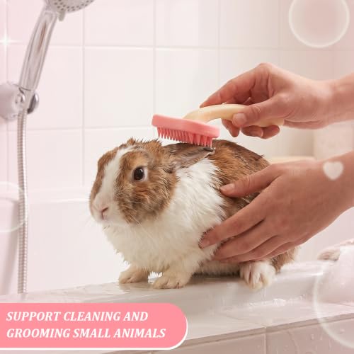 2Pcs Soft Silicone Small Animal Massage Comb Rabbit Brush | Practical Bunny Brush for Grooming, Bunny Grooming Kit, Small Pets Brushes for Rabbits, Cats, Dogs, Kittens & Puppies