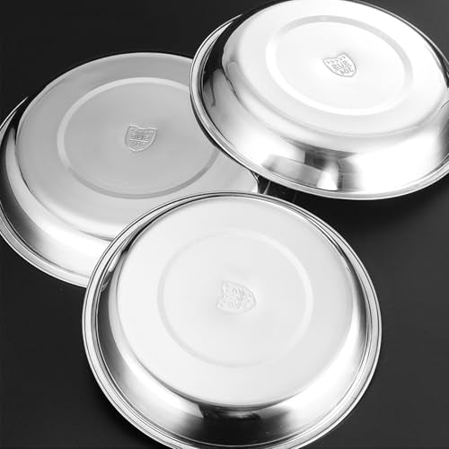 5Packs Cat-Bowls Cat Food Bowl - Thickened 6.2 Inch 304 Stainless Steel Cats Feed Bowl for Indoor Cats Shallow and Wide Whisker Fatigue Relief Pet Feeding Plates for Kitten Puppy Small Dog (5 Packs)
