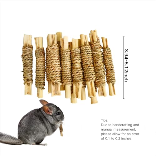 15pcs Rabbits Chew Toy,Sweet Bamboo Chew Stick for Small Animals | Natural Seagrass Sweet Bamboo Chew Stick For Guinea Pigs Chinchillas Hamsters Rats, Bunny Cage Enrichment