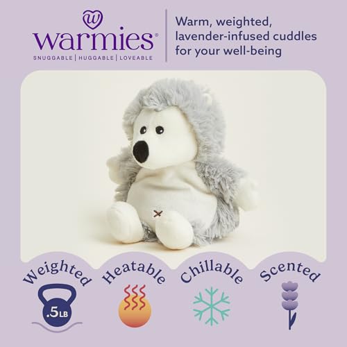 warmies Junior Microwavable & Weighted Stuffed Animals, Hedgehog - Heated Stuffed Animal Plushie for Warmth & Comfort - Cute Soft Plush Toys for Adults & Children (Boys, Girls, Babies & Toddlers)