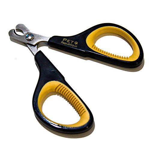 Cat Nail Clippers by Pet Republique – Professional Stainless-Steel Nail Clipper for Cats, Kittens, Hamster, Rabbits, Birds, & Small Breed Animals Claw Trimmer (Black+Yellow) - color: Black & Yellow